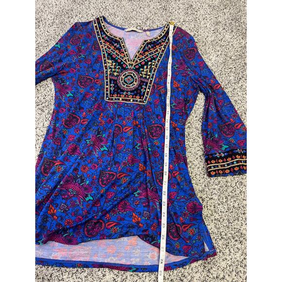 Soft Surroundings Tamuri‎ Tunic, Women's XS Beaded Vibrant Hippie Boho Fun - Picture 9 of 13